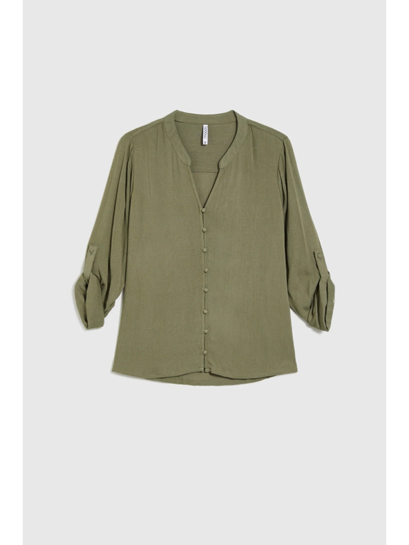 Moodo Viskózová košile olivová Moodo