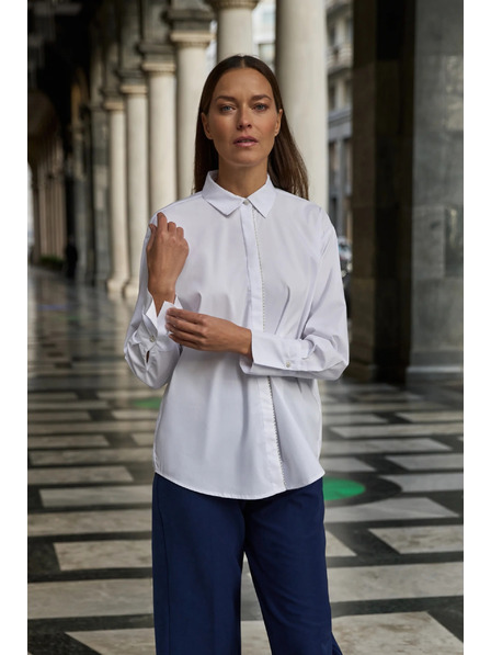 Moodo Bílá košile zdobená korálky Moodo