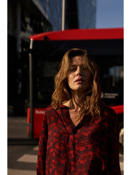 Moodo Bordová květinová košile Moodo