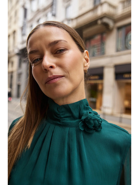 Moodo Zelená košile s květem Moodo