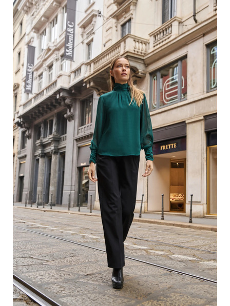 Moodo Zelená košile s květem Moodo