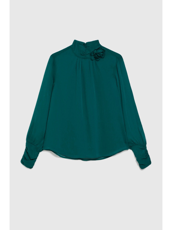 Moodo Zelená košile s květem Moodo