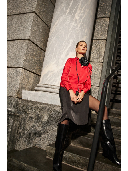 Moodo Hladká červená košile Moodo