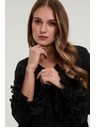 Moodo Černá košile s volány na rukávech Moodo