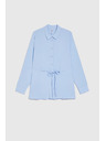 Moodo Světle modrá halenka s vázáním Moodo