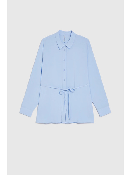 Moodo Světle modrá halenka s vázáním Moodo