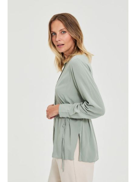 Moodo Olivová košile Moodo se vázáním