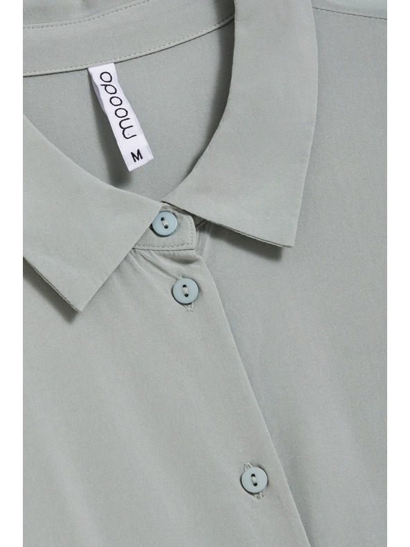 Moodo Olivová košile Moodo se vázáním