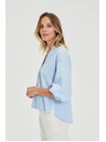 Moodo Světle modrá košile s nabíranými rukávy Moodo