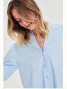 Moodo Světle modrá košile s nabíranými rukávy Moodo