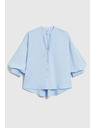 Moodo Světle modrá košile s nabíranými rukávy Moodo