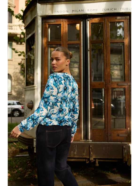 Moodo Vzorovaná košile modrá Moodo