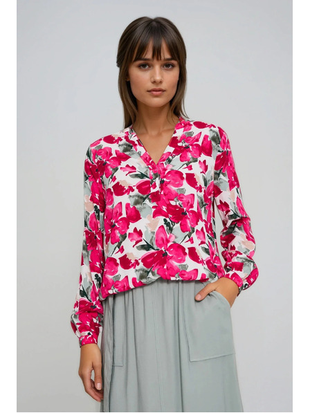 Moodo Vzorovaná košile fuchsiová Moodo