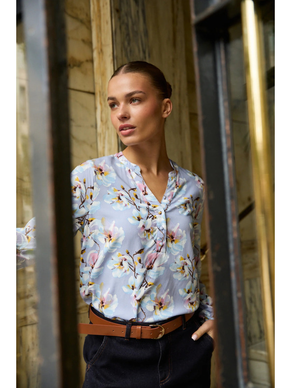 Moodo Světle modrá viskózová košile Moodo