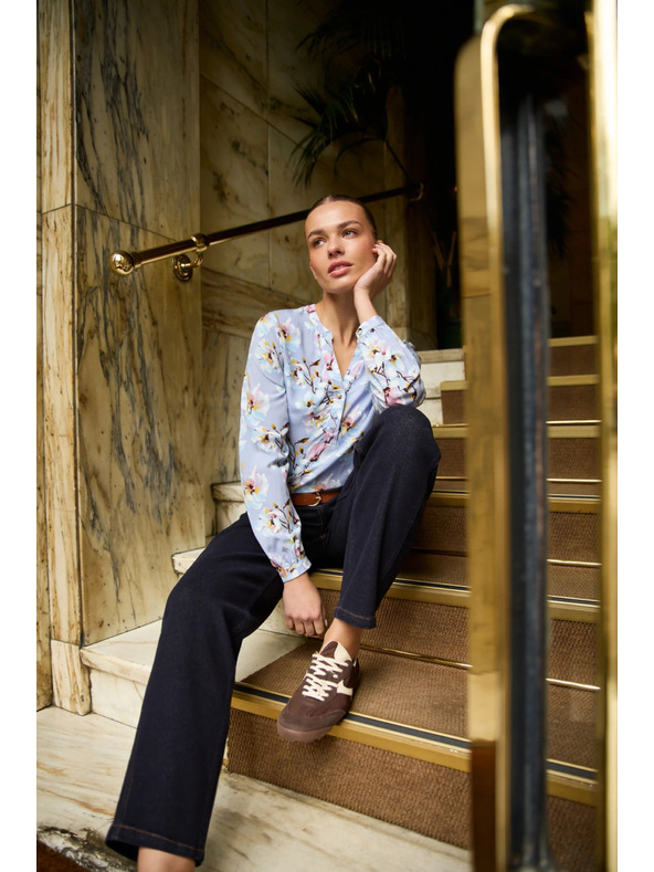 Moodo Světle modrá viskózová košile Moodo