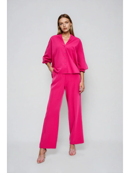 Moodo Fuchsiová košile s nabíranými rukávy Moodo