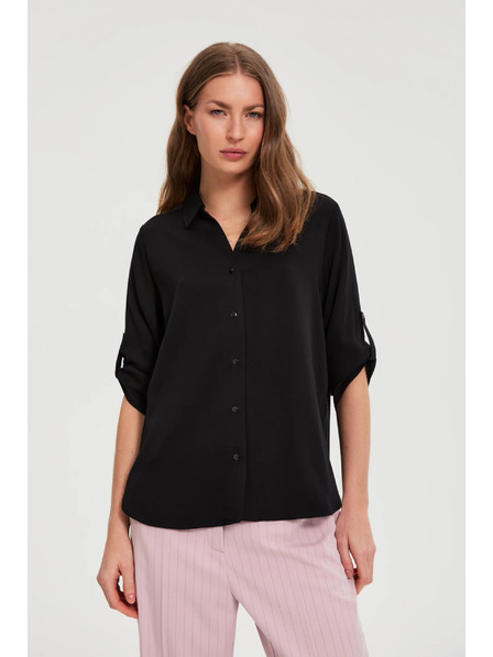 Moodo Černá viskózová košile Moodo