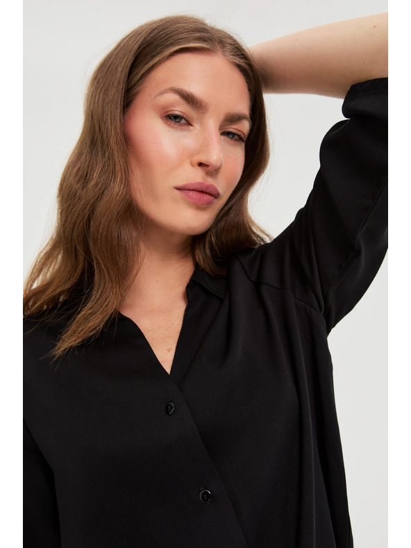 Moodo Černá viskózová košile Moodo