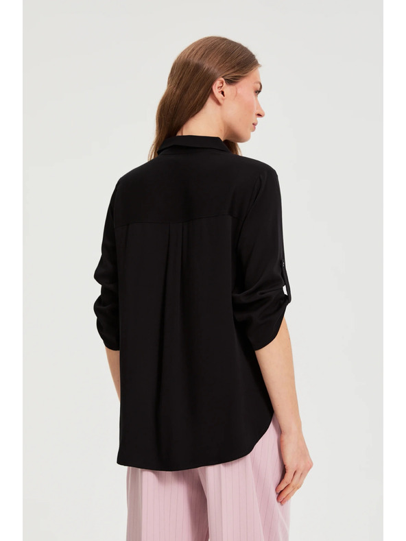 Moodo Černá viskózová košile Moodo