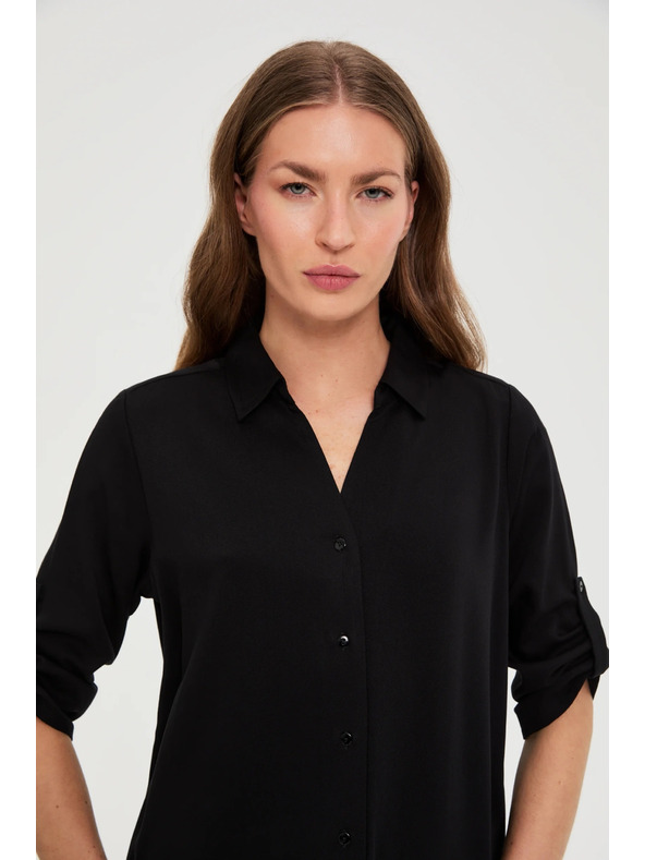 Moodo Černá viskózová košile Moodo