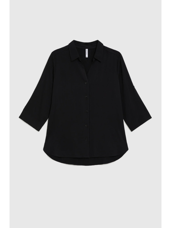 Moodo Černá viskózová košile Moodo