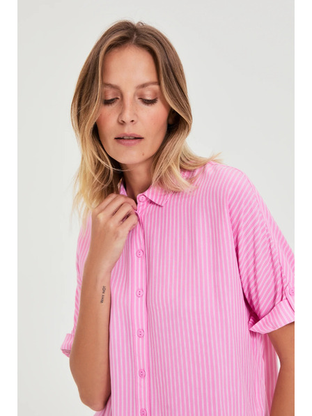 Moodo Růžová pruhovaná košile Moodo