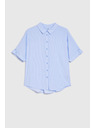 Moodo Světle modrá pruhovaná košile Moodo