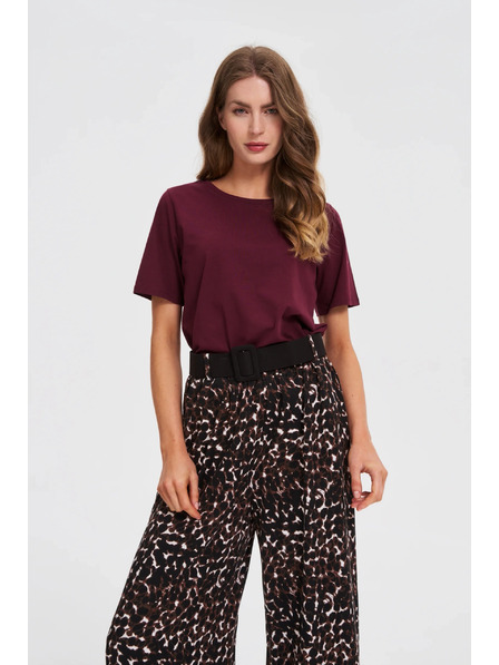 Moodo Hladké vínové tričko Moodo