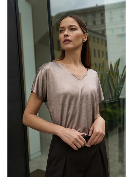 Moodo Blůzka z třpytivého materiálu růžová Moodo