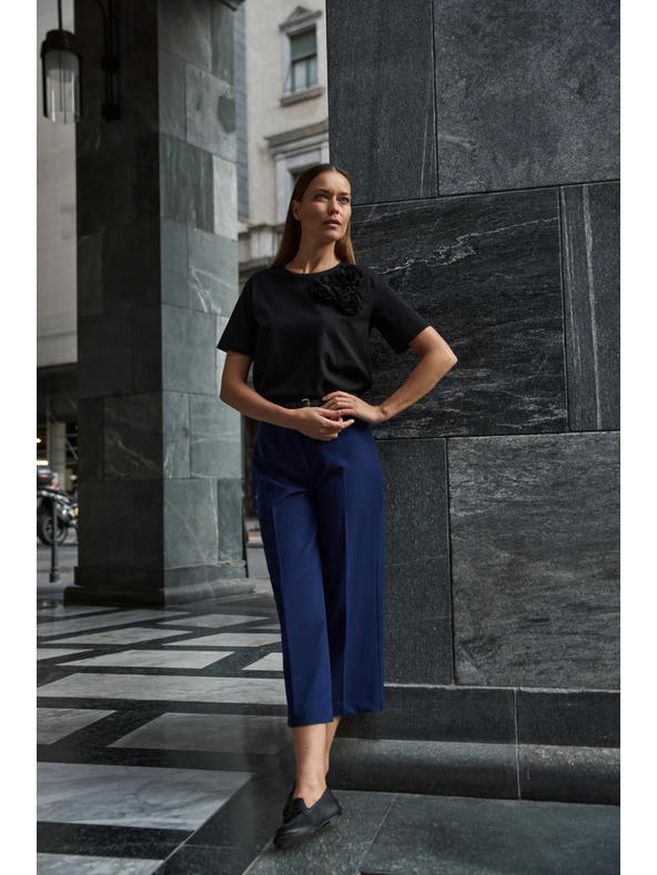 Moodo Bavlněné tričko s aplikací černé Moodo