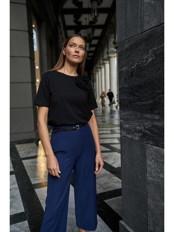 Moodo Bavlněné tričko s aplikací černé Moodo