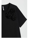 Moodo Bavlněné tričko s aplikací černé Moodo