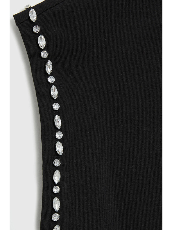 Moodo Bavlněná halenka s ozdobenými rukávy černá Moodo