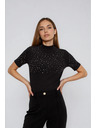 Moodo Černé tričko s krátkým rukávem Moodo