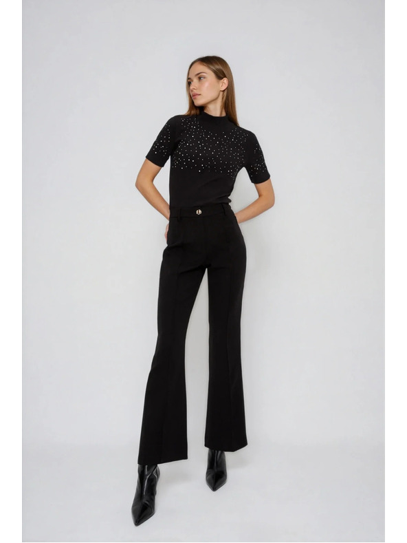 Moodo Černé tričko s krátkým rukávem Moodo