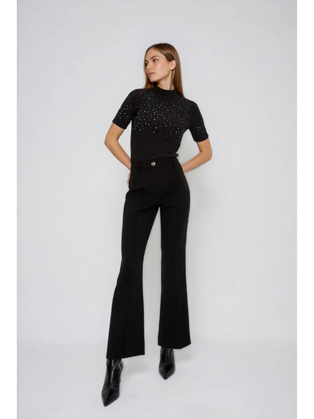 Moodo Černé tričko s krátkým rukávem Moodo