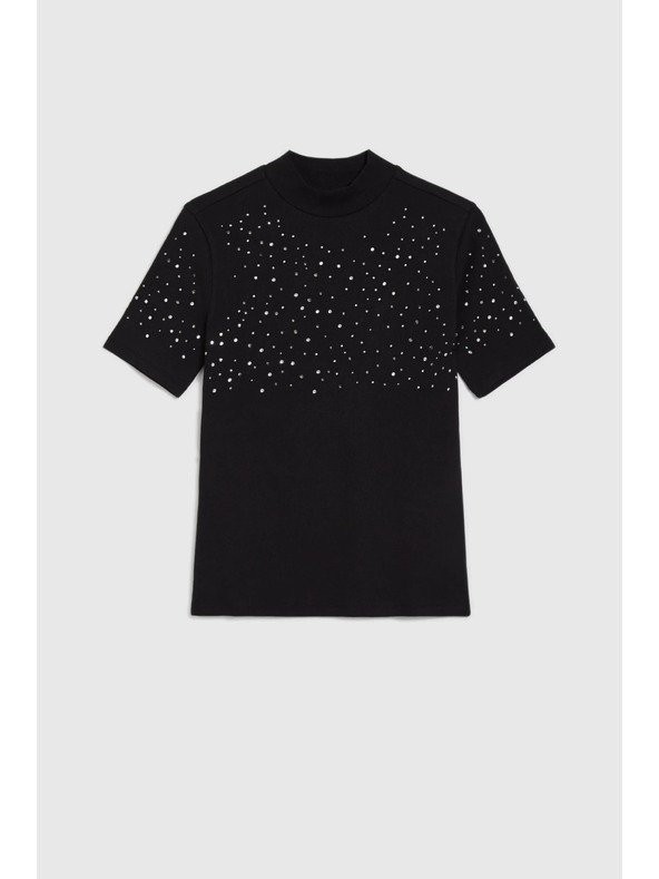 Moodo Černé tričko s krátkým rukávem Moodo