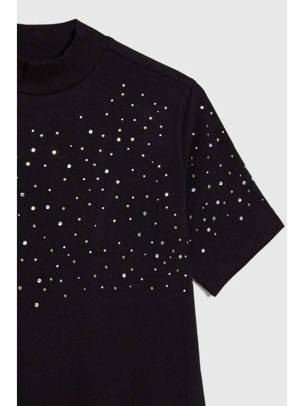 Moodo Černé tričko s krátkým rukávem Moodo