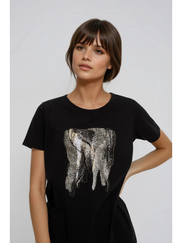 Moodo Halenka s potiskem černá Moodo