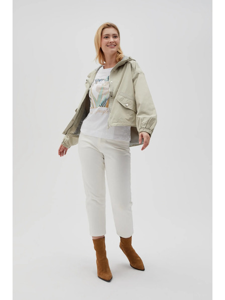 Moodo Krátká bunda s kapucí olivová Moodo