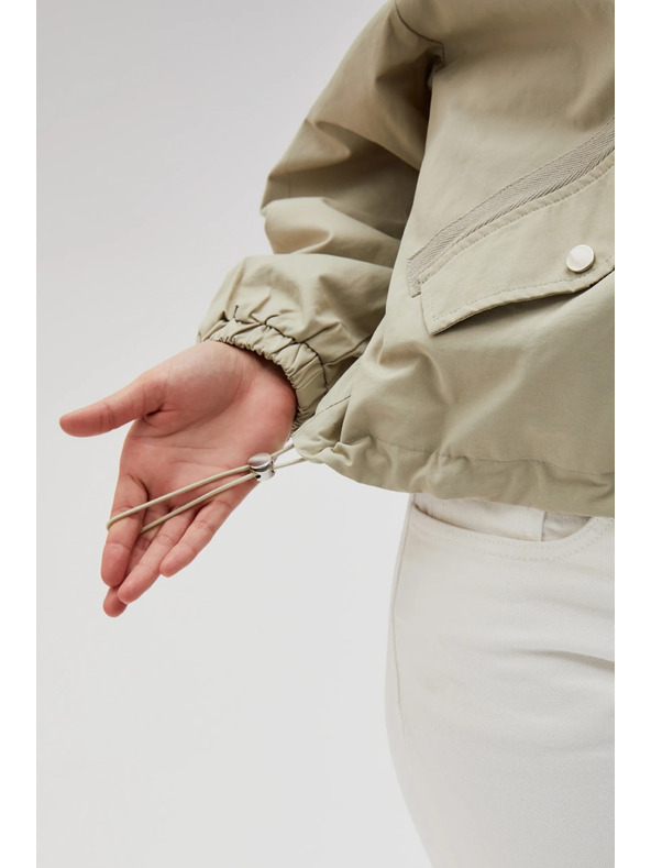 Moodo Krátká bunda s kapucí olivová Moodo