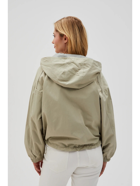 Moodo Krátká bunda s kapucí olivová Moodo