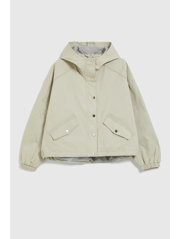 Moodo Krátká bunda s kapucí olivová Moodo