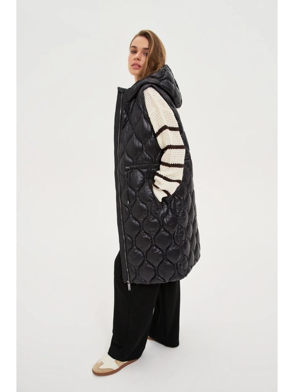 Moodo Prošívaná vesta černá Moodo