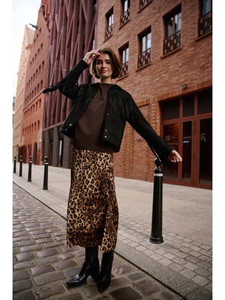 Moodo Černá bunda se střapci Moodo