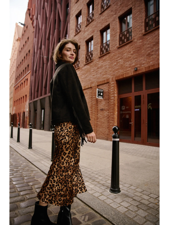 Moodo Černá bunda se střapci Moodo