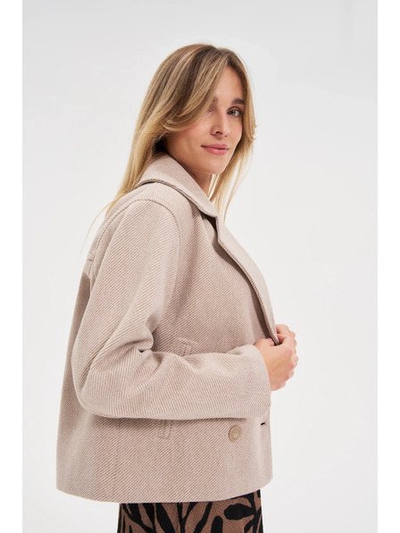 Moodo Krátký béžový kabát Moodo