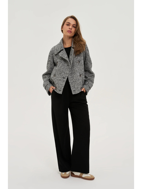 Moodo Krátký černobílý kabát Moodo