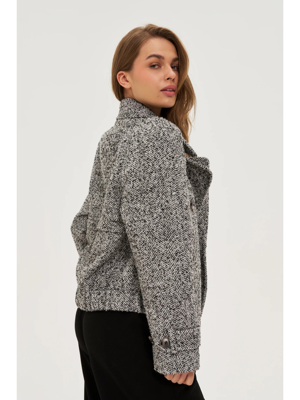 Moodo Krátký černobílý kabát Moodo