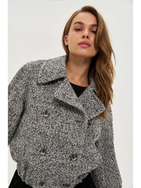 Moodo Krátký černobílý kabát Moodo